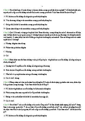 Đề kiểm tra 1 tiết môn Giáo dục công dân Lớp 6 (Có đáp án)